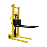 Chariot élévateur à fourche autoportant portable de 1,5 tonne, transpalette hydraulique pour la manutention des matériaux en entrepôt