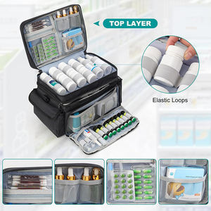 Organisateur de médicaments portable OEM d'usine avec séparateur réglable, trousse de premiers soins à double couche pour le rangement des pilules, santé à domicile, voyage - Product Image 6