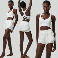 Combinaison de sport pour femme Aoyema, séchage rapide, anti-déchirure, tennis, course à pied, saut, avec short, ensemble 2 pièces pour vêtements de sport