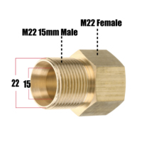Raccords en laiton pour nettoyeur haute pression coupleur métrique M22 15mm filetage mâle à M22 14mm adaptateur femelle