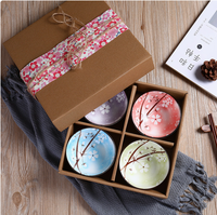 Ensemble de bols en céramique de style japonais Japandi, luxueux et mignon, en porcelaine bleue et blanche minimaliste, résistant au lave-vaisselle et au four, ensemble de vaisselle