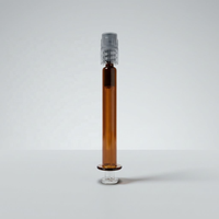 Seringue en verre borosilicate vide de 1 ml et 3 ml avec raccord Luer Lock, en forme de baril en verre ambré