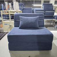 Canapé-lit pliant portable, chaise convertible, chaise longue de sol avec matelas en mousse confortable, canapé de sol polyvalent et pliable