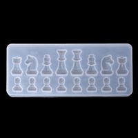Molde de silicona S82 para Resina, forma de ajedrez Internacional, moldes colgantes de resina epoxi de arcilla DIY para joyería