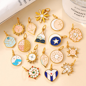 Colgante Geométrico de Sol y Luna de Ensueño Europeo Americano, de Aleación de Zinc, Accesorios de Joyería DIY, Unisex - Product Image 2