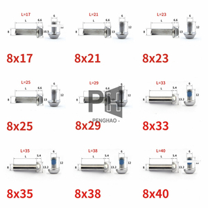 M8x17 à M8x86 M10 Vis à tête demi-ronde hexagonale à double verrouillage Rivet Écrou Vis à tête champignon Vis Nylock - Product Image 2