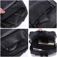 Sac à dos pour ordinateur portable en cuir PU de bonne qualité, sac à dos tendance, imperméable, sac à dos pour collège