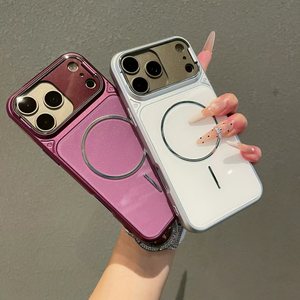 <span class=keywords><strong>Funda</strong></span> Magnética con Soporte para Lente de Cámara y Brillo para <span class=keywords><strong>iPhone</strong></span> 17 16 15 14 Pro Max, Envío Rápido a Sudamérica - Product Image 1