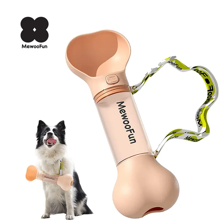 MewooFun רב תכליתי כלב שתיית בקבוק לחיות מחמד אספקת מים בקבוק כלב 2 ב 1 כלב מים בקבוק ורוד