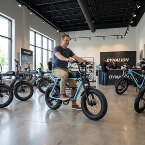 Электрический мотоцикл с толстыми шинами в ретро-стиле для демонстрации в шоуруме, с LED-фарой, напольный круизер для тест-райдов и демонстраций в магазинах - Product Image 5