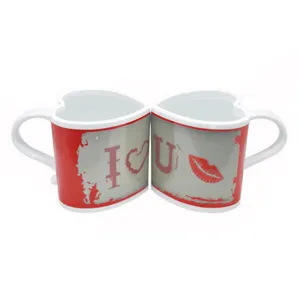 11oz couple mug heat-sensitive mug lip print ceramic coffee cup sexy I love you magic mug for wedding