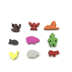 Accessoires de jeu de société colorés personnalisés de haute qualité Meeples d'animaux en bois - Product Image 4