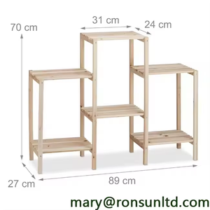 Multi-Tier Wooden Plant Stand Indoor Outdoor Solid Wood Flower Pot Display <strong>Shelf</strong> 6 Tier Flower <strong>Ladder</strong> Rack for Balcony <strong>Garden</strong> - Product Image 3