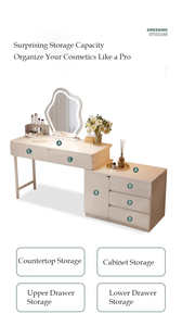 Ensemble de coiffeuse moderne blanc avec miroir LED éclairé, tabouret et <span class=keywords><strong>3</strong></span> <span class=keywords><strong>tiroirs</strong></span>, meuble de maquillage mural pour chambre et salle de bain - Product Image 3