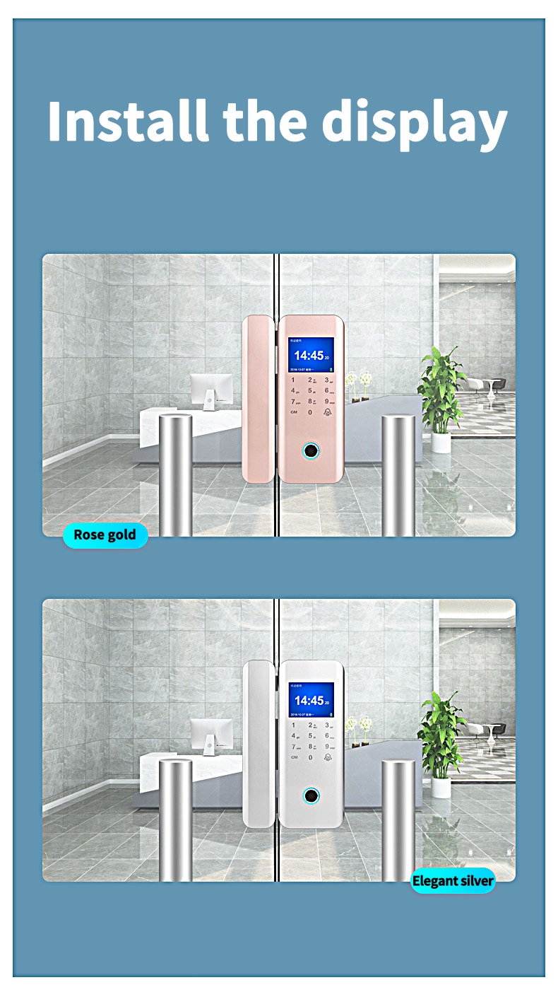 High-quality glass door fingerprint lock APP remote unlocking record multi-purpose security intelligent lock electronic smart