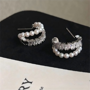 Nouvelles boucles <span class=keywords><strong>d</strong></span>'oreilles en perles <span class=keywords><strong>d</strong></span>'eau douce naturelles, 3-4 mm, double couche, style français, <span class=keywords><strong>d</strong></span>élicates, haut <span class=keywords><strong>de</strong></span> gamme, luxueuses et élégantes. - Product Image 3