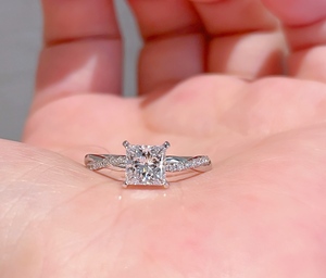 Bague Xinfly PT950 avec diamant de laboratoire 1,0 ct, bijoux de fiançailles, alliance de mariage, design personnalisé - Product Image 2