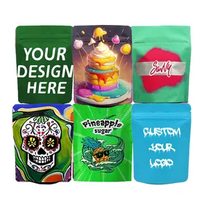 Laminated Small Plastic Doypack Soft Touch Matte Cookie Packaging Pouch 3.5g Custom Printed Ziplock Mylar Bags