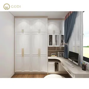 GODI European Style Wardrobe Modern Simple Economy Bedroom Wooden Cabinet Assembly Wardrobe With Tv Cabinet