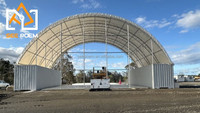 Carpa de Almacenamiento Metálica CS4080 de Acero 12x24m, Contenedor de Doble Armazón con Cubierta de PVC de 40 pies, Domo de Protección