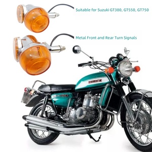 Intermitentes Metálicos Vintage para Motocicleta, Aptos para Suzuki GT380, 550, 750, Intermitentes Delanteros y Traseros para Motocicleta Todoterreno - Product Image 2