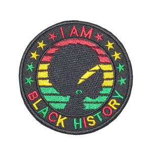 थोक काला इतिहास महीने कढ़ाई पैच कस्टम डिजाइन लोगो कपड़े बैग टोपी के लिए कढ़ाई पैच पर लोहे - Product Image 2