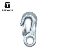 TOPWELL TWH001 Crochet de levage en métal forgé avec œillet, crochet de remorquage automobile, loquet de sécurité 50 mm, sangle de treuil robuste pour remorque de bateau et industrie lourde