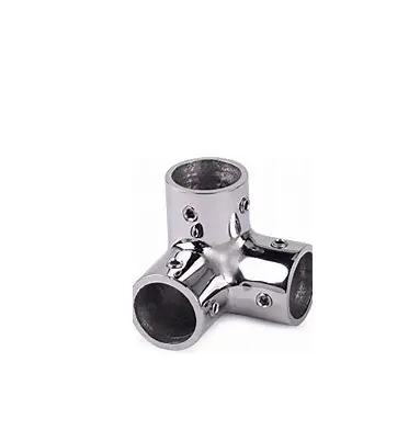 Cheap, wear-resistant, waterproof and rust-p Stainless Steel Marine Boat Hand rail Tee Fitting 90 degree three way angle 7/8"