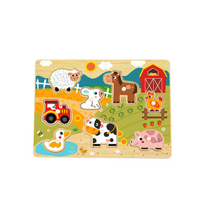 Bằng gỗ <span class=keywords><strong>3D</strong></span> câu đố hình dạng bảng trang trại phù hợp với động vật nhận thức Montessori giáo dục đồ chơi cho trẻ em - Product Image 2