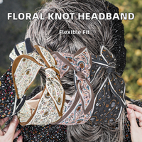 Headband Wanita Bunga Lebar Chiffon Elegan, Ikat Rambut Top Knot, Pita Elastis, Ikat Rambut Cantik untuk Pernikahan Outdoor