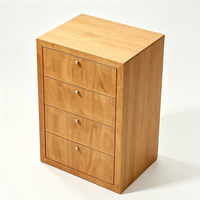 Armoire à 4 tiroirs en MDF avec serrure, finition grain de bois, pour le rangement de documents à la maison ou au bureau, idéale pour les chambres