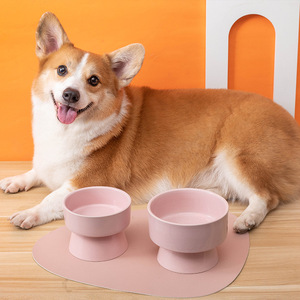 Bol en céramique pour chien, surélevé, antidérapant, pour nourriture et eau, pour chiens de petite et moyenne taille, plat de nourrissage moderne pour animaux de compagnie, forme arrondie, facile à nettoyer - Product Image 2