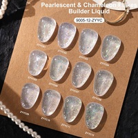 Liquide de construction pour ongles de haute qualité, effet brillant, réfléchissant, art des ongles, lampe UV, paillettes nacrées, effet caméléon