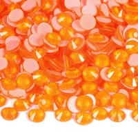 OLeeya Venta al por mayor SS6-SS30 Cristales de vidrio de colores naranja jacinto, pedrería de strass de base plana sin fijación en caliente para leotardos de gimnasia hechos a mano