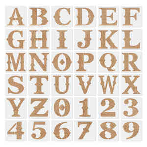 36 modèles de lettres et de chiffres de l'alphabet, pochoirs réutilisables de 6 pouces pour <span class=keywords><strong>peinture</strong></span> <span class=keywords><strong>sur</strong></span> <span class=keywords><strong>bois</strong></span> - Product Image 1