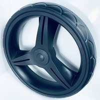 Roue de chariot à roulettes Nobby de 10 pouces, pneu en PU, dureté 70-75A, roue à rayons en plastique, jante en PP pour chariot à main