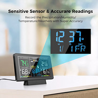 Horloge météo intelligente LED Température intérieure et extérieure Prédiction de l'humidité Station météo sans fil Wifi Horloge numérique de table de bureau
