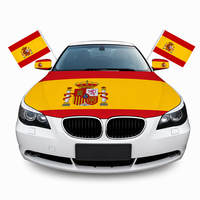 Housse de capot de voiture rembourrée en polyester de haute qualité pour l'extérieur, imprimée avec le drapeau national espagnol, pour la décoration