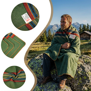Wholesale Custom Logo Luxury Warm 20% Polyester 80% Knitted Woolen Jacquard <b>Blanket</b> for Home Outdoors <b>Picnic</b> Camping - Product Image 2
