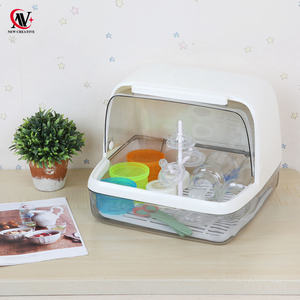 Support de cuisine multifonctionnel, boîte de rangement anti-poussière pour bouteilles de lait en plastique avec couvercle rectangle - Product Image 1