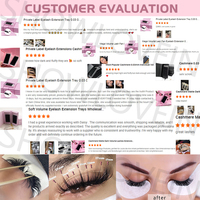 Plateau d'extensions de cils en cachemire mat noir, volume intense, doux, sans cruauté, 0.03 05 07mm J B C CC D DD L, extensions de cils en cachemire végétalien