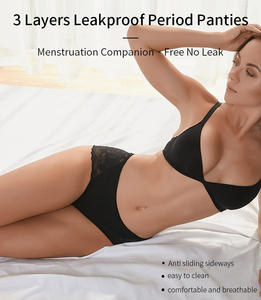 OEM ODM Sızdırmaz Regl Külodu Bikini Külot Premium Viskoz Nefes Alabilen Seksi Çiçekli Dantel Regl Dönemi İç Çamaşırı Bayanlar İçin - Product Image 2