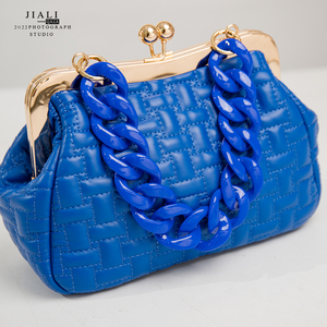 Jiali QAZA borsa nera da donna personalizzabile nuovo Design Coloful catena a tracolla a forma di nuvola ricamo in Nylon materiale fodera PC - Product Image 4