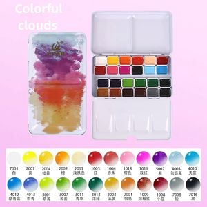 Demi-casserole OEM écologique Vente directe d'usine OEM 24 artiste peintures à l'<span class=keywords><strong>aquarelle</strong></span> moules à gâteau en métal <span class=keywords><strong>aquarelle</strong></span> semi-sèche pour l'art - Product Image 4