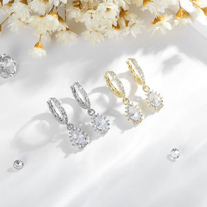 2025ใหม่เครื่องประดับแฟชั่นคุณภาพสูง Hengxuan ต่างหูเพทาย14K สีไม่ซีดจางขายส่งสำหรับผู้หญิง - Product Image 1