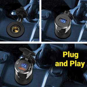 Adaptateur <span class=keywords><strong>USB</strong></span> C 12V-24V 30W PD Din Hella Plug avec voltmètre <span class=keywords><strong>Chargeur</strong></span> <span class=keywords><strong>USB</strong></span> rapide 18W QC3.0 pour <span class=keywords><strong>moto</strong></span> Ducati Triumph <span class=keywords><strong>BMW</strong></span> - Product Image 5