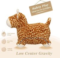 Jouets rebondissants de girafe pour 1 fille de 2 ans, trémie en peluche pour tout-petits, monter sur un videur gonflable en caoutchouc pour animaux