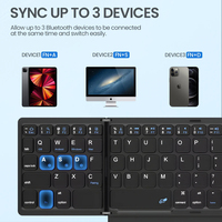 Keyboard Lipat BT Nirkabel dengan Touchpad Mouse untuk Android Laptop PC, Promo Hot Sale
