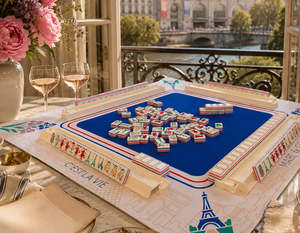 Juego de Mahjong Americano con Patrón Personalizado, Fichas de Cerámica de Lujo, Portátil, para Viajes y Entretenimiento, para 4 Jugadores - Product Image 6