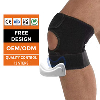 Genouillère de protection sportive personnalisable, réglable et respirante, avec bandage de compression et sangle rotulienne de soutien